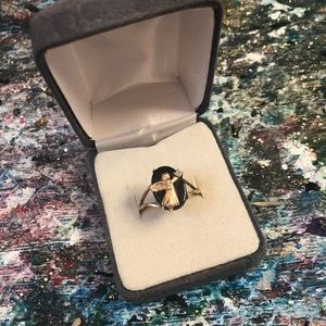10K Black Onyx Angel Ring w/ Diamond